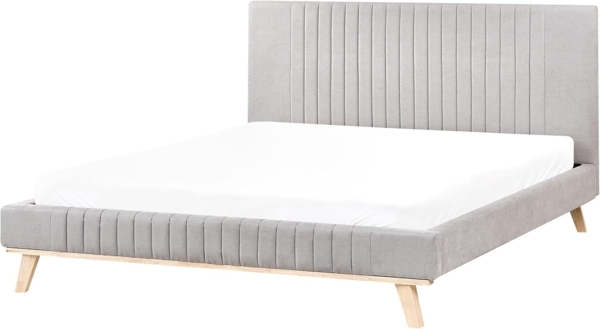 Bett mit Lattenrost Chenillegewebe TALENCE 160 x 200 cm Hellgrau