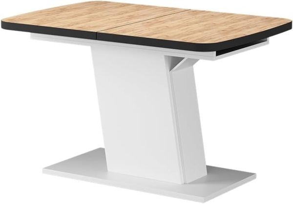 Esstisch Fenaro Goldkraft Eiche/Weiß 120 x 80 cm ausziehbar Vicco