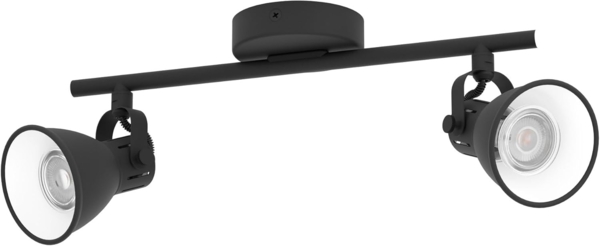 Eglo 98398 Spotleuchte LED SERAS 2 Stahl schwarz GU10 2x3W L:37cm B:6,5cm