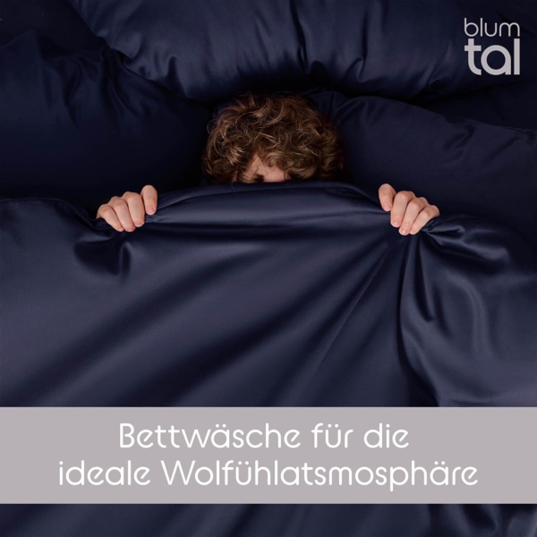 Blumtal Kissenbezüge Premium Mako Satin Kissenbezug, superweich aus 100% Baumwolle, (2 Stück), OEKO-TEX zertifiziert – Glanzoptik & farblich passender Reißverschluss Bild 6