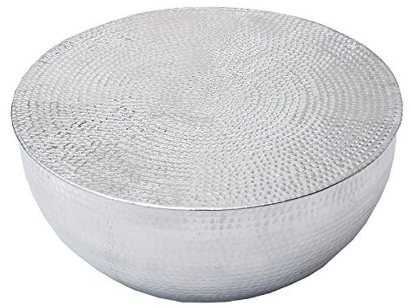 riess-ambiente Couchtisch ORIENT II Ø60cm silber (Einzelartikel, 1-St), Wohnzimmer · Metall · rund · Hammerschlag Design · handmade