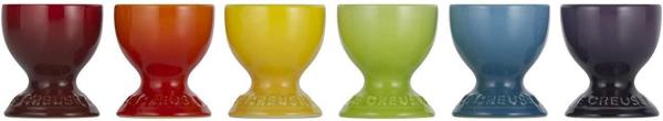 Eierbecher 6er Set Regenbogen Poterie Le Creuset Eierbecher - Backofen geeignet, Spülmaschinenfest