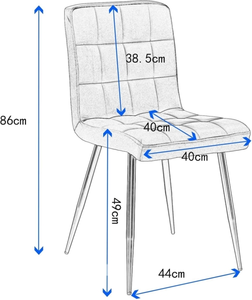 EUGAD Esszimmerstuhl (4 St), Rückenlehne, Metallbeine, Sitzfläche aus Samt Bild 3