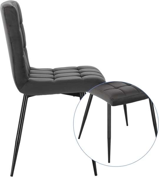 EUGAD Esszimmerstuhl (4 St), Rückenlehne, Metallbeine, Sitzfläche aus Samt Bild 7