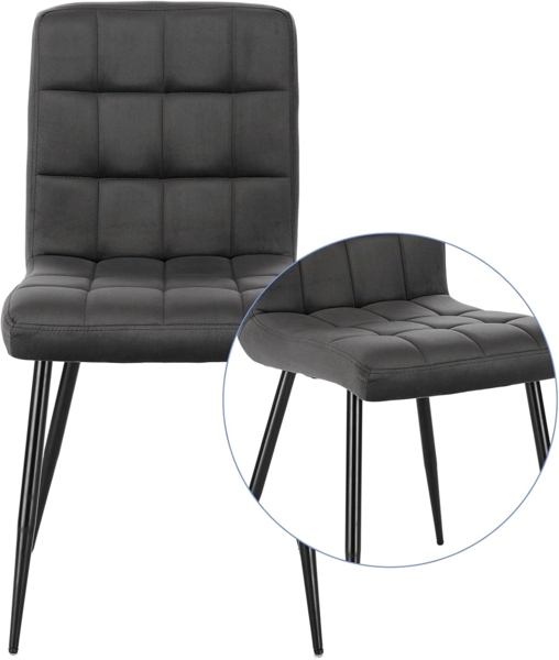 EUGAD Esszimmerstuhl (4 St), Rückenlehne, Metallbeine, Sitzfläche aus Samt Bild 5