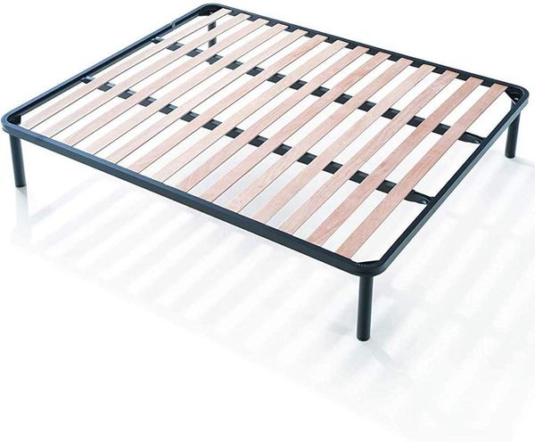 EVERGREENWEB Orthopädisches Bett Lattenrost 180x190 hoch 35cm Leisten Extra Komfort aus Buche Holz Verstärkt mit 4 Füße Abnehmbar Rahmen aus Stahl Bettgestell für alle Betten und Matratzen Doppelbett