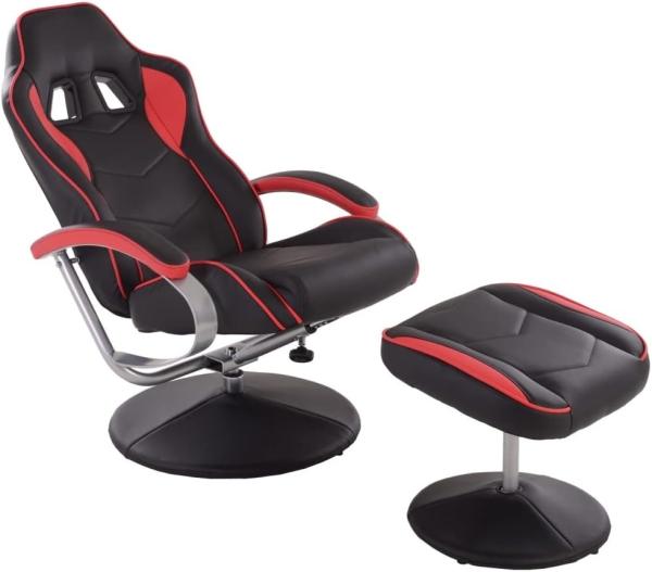 Raburg Gaming-Stuhl Wohnzimmer Sessel mit Hocker, tiefes Sessel-Set, Kunstleder, mit Hocker & mit Relaxfunktion, bis 120 kg