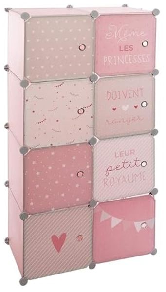 WELL HOME MOBILIARIO & DECORACIÓN Schließfachschrank für Kinder in rosa | Breite 65 x Tiefe 31,5 x Höhe 125 cm