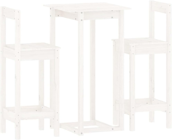 3-tlg. Bar-Set Weiß Massivholz Kiefer [3124733]