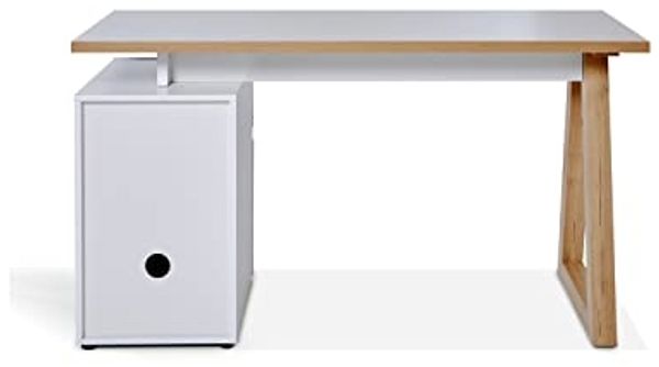 Amazon-Marke – Movian Club Schreibtisch mit 1 Schublade und 1 Tür, 139,7 x 54,9 x 76,2 cm, Weiß Bild 5