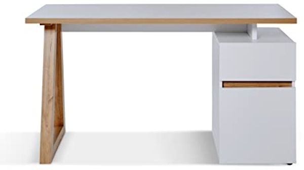 Amazon-Marke – Movian Club Schreibtisch mit 1 Schublade und 1 Tür, 139,7 x 54,9 x 76,2 cm, Weiß Bild 4