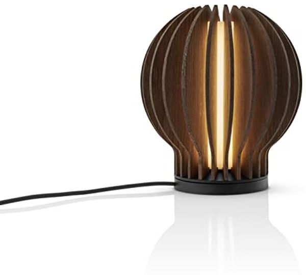 Eva Solo Radiant Rund LED-Leuchte Smoked Oak, Kabellos, Tischleuchte, LED-Lampe, Tischlampe, Eichenholz / Kunststoff, H 15 cm, 571384