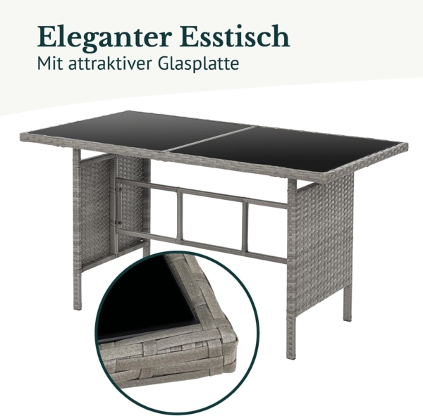 SVITA Gartenlounge-Set DENVER, (Gartenmöbel-Set), Essgruppe, Rattan, Inkl. Kissen Bild 9