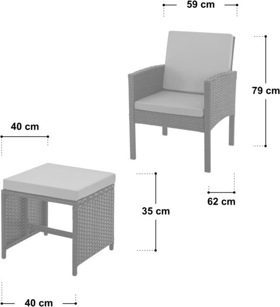 SVITA Gartenlounge-Set DENVER, (Gartenmöbel-Set), Essgruppe, Rattan, Inkl. Kissen Bild 5