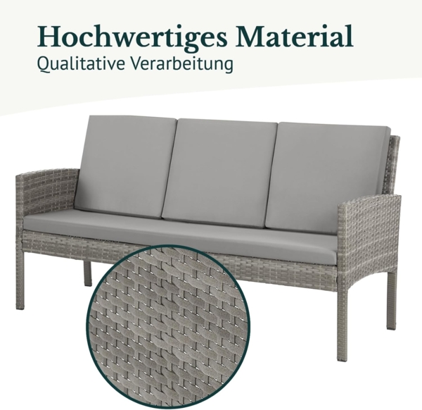SVITA Gartenlounge-Set DENVER, (Gartenmöbel-Set), Essgruppe, Rattan, Inkl. Kissen Bild 7
