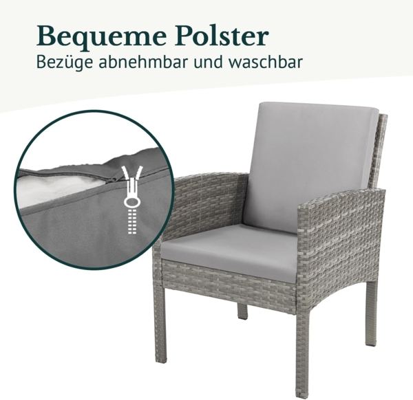 SVITA Gartenlounge-Set DENVER, (Gartenmöbel-Set), Essgruppe, Rattan, Inkl. Kissen Bild 8