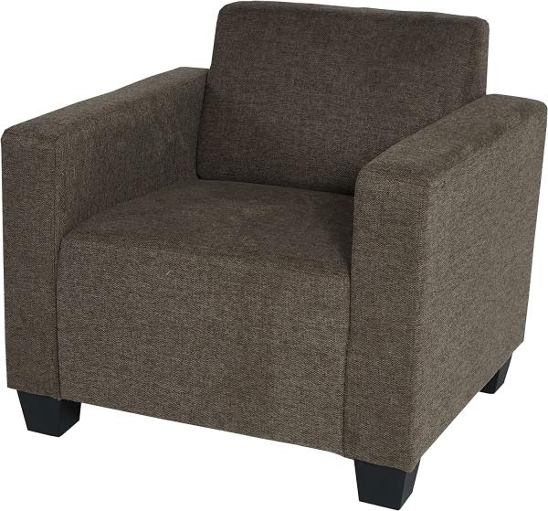 Sessel Loungesessel Lyon, Stoff/Textil ~ braun