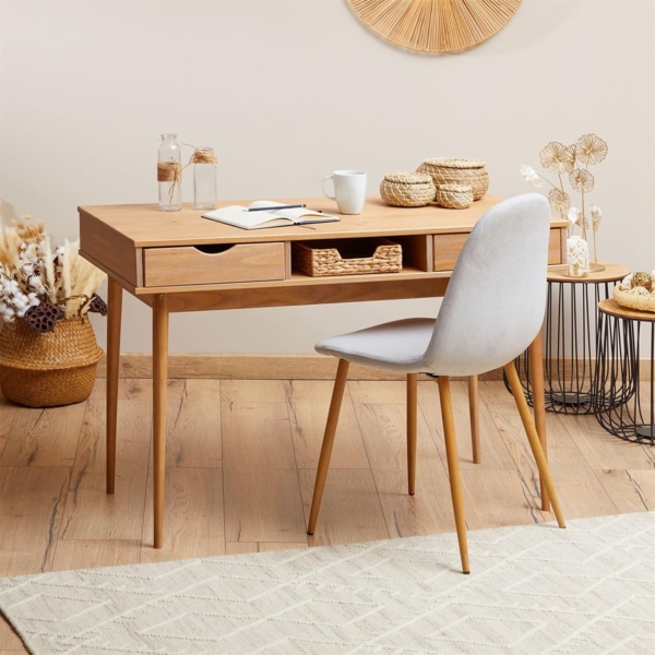 IDIMEX Schreibtisch STEFANO, Bürotisch mit Schubladen aus Massivholz Konsolentisch natur Bild 2