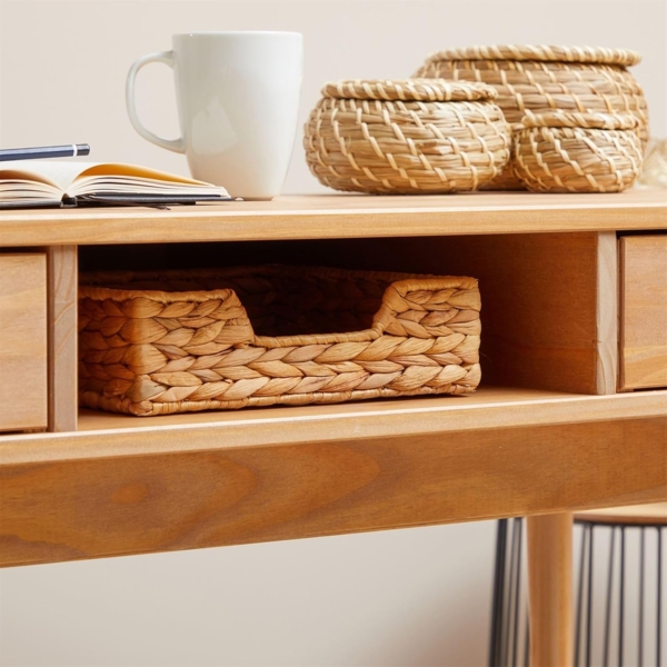 IDIMEX Schreibtisch STEFANO, Bürotisch mit Schubladen aus Massivholz Konsolentisch natur Bild 6