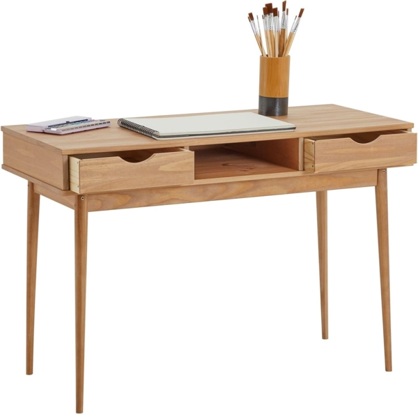 IDIMEX Schreibtisch STEFANO, Bürotisch mit Schubladen aus Massivholz Konsolentisch natur Bild 8