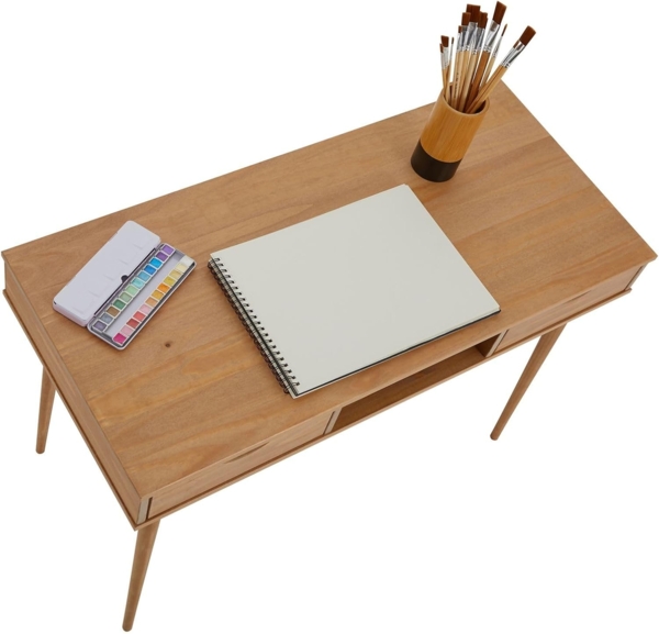 IDIMEX Schreibtisch STEFANO, Bürotisch mit Schubladen aus Massivholz Konsolentisch natur Bild 9