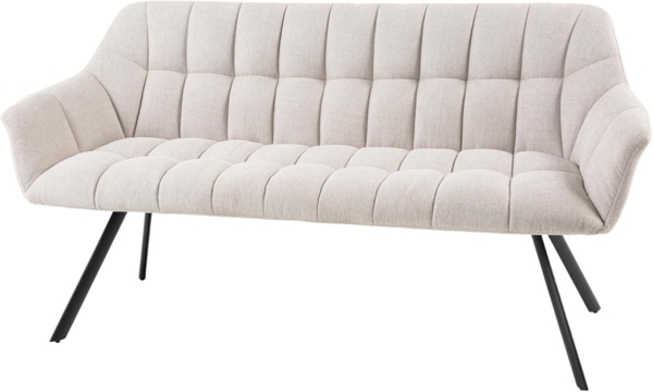 riess-ambiente Sitzbank PAPILLON 165cm champagner beige / schwarz (Einzelartikel, 1-St), Esszimmer · Stoff · Metall · mit Rückenlehne · Flur · Schlafzimmer