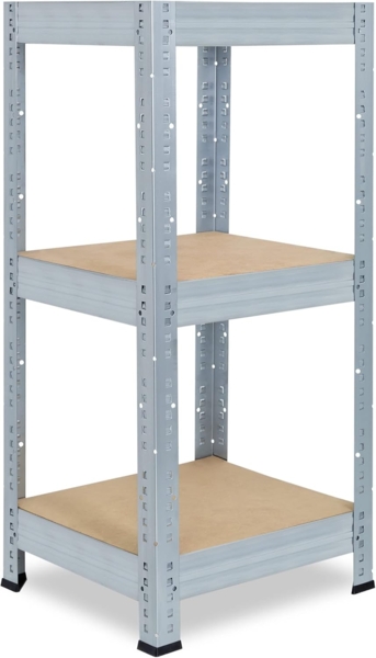 shelfplaza PRO 90x50x50 cm Schwerlastregal in grau-verzinkt mit 3 Böden und 200 kg Traglast pro Boden