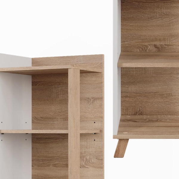 Badregal Karen Sonoma/Weiß 40 x 128 cm mit 4 Fächern Vicco Bild 5