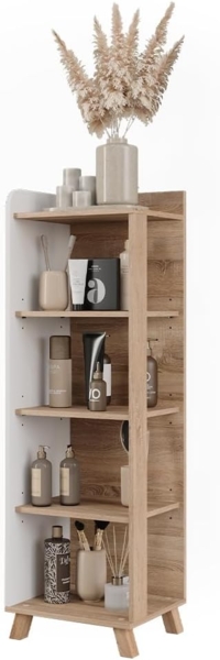 Badregal Karen Sonoma/Weiß 40 x 128 cm mit 4 Fächern Vicco Bild 6