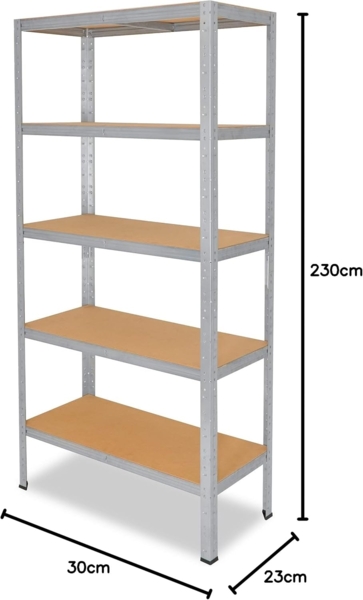 shelfplaza HOME 230x30x23 cm Schwerlastregal in grau-verzinkt mit 5 Böden und 175 kg Traglast pro Boden Bild 2