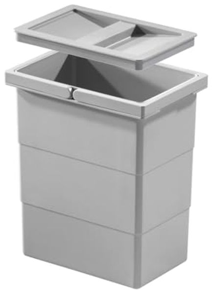 Hailo Einbaumülleimer Hailo Inneneimer 1102439 hellgrau 7 L 226 x 156 x 255 mm mit Deckel