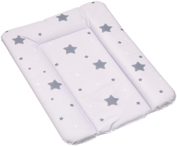Premium Wickelauflage, erstklassige wasserdichte Wickelunterlage, 70x50 cm, pflegeleichte glatte Oberfläche, erhöhter Liegecomfort, einfach zu reinigen, leicht zu tragen, Stars weiß Bild 2