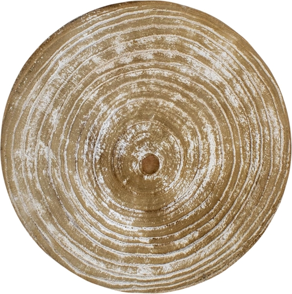 Spetebo Blumenhocker Holz mit 3 Beinen white washed - Ø 35 cm (Stück, 1 St, 1), Massivholz Bild 3