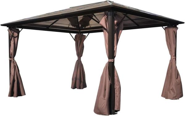 vidaXL Pavillon mit Vorhängen Braun Aluminium 400 x 300 cm 41626