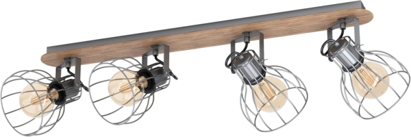 Eglo 98137 Spotleuchte SAMBATELLO braun, silber silber E27 4X40W L:79,5cm B:9cm dimmbar