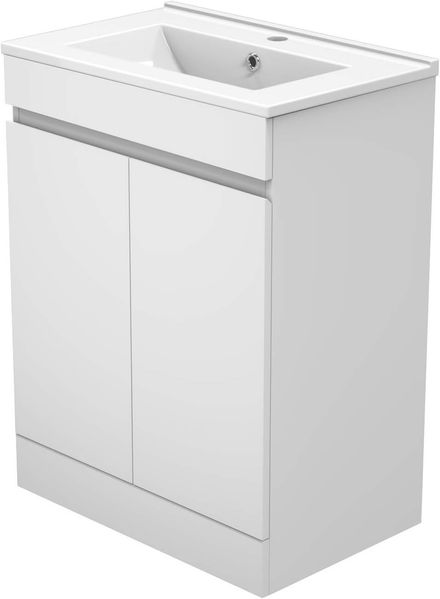 Xinyang Badmöbel Lorenza Weiß 60 cm Waschtisch mit Unterschrank Soft-Close Funktion - Standschrank Waschtisch Möbel
