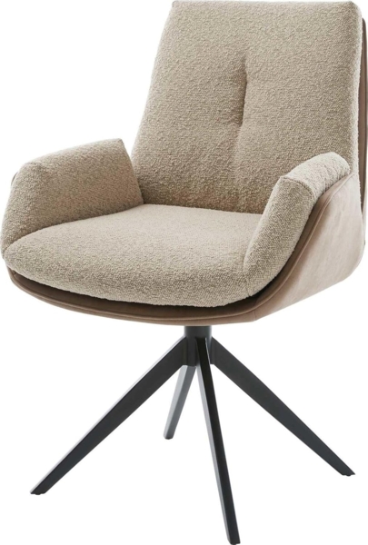 Drehstuhl Clea-Flex Materialmix Schlamm Kreuzgestell breit Schwarz 360° drehbar Wippfunktion