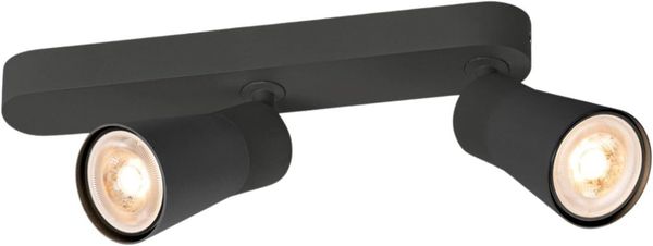 SLV PURI 2.0 Cone, Wand- und Deckenaufbauleuchte, asymmetrisch, 2 x max. 6W GU10, schwarz - Wand- und Deckenleuchten