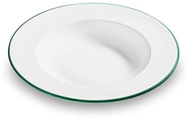 Grüner Rand, Suppenteller Gourmet (Ø 24cm) - Gmundner Keramik Suppenteller - Mikrowelle geeignet, Spülmaschinenfest