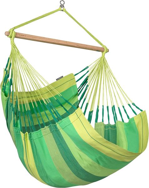 La Siesta Hängesessel HABANA Comfort jungle grün Lounger aus Bio-Baumwolle Hängematte Hängestuhl