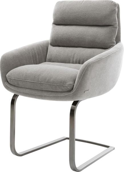 Freischwinger Abelia-Flex mit Armlehnen Strukturstoff Soft Grau Freischwinger flach Graphit