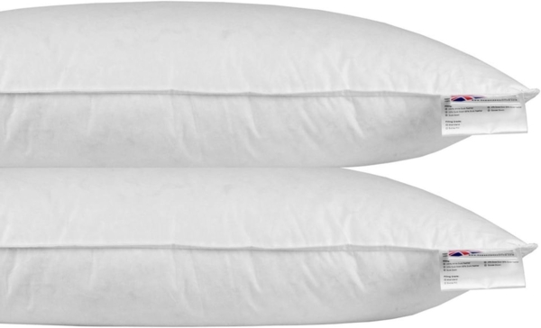 Homescapes Federkissen Kopfkissen 40 x 80 cm, Entenfeder- und Daunenkissen, 2er Set, Füllung: 85% Entenfedern, 15% Entendaunen