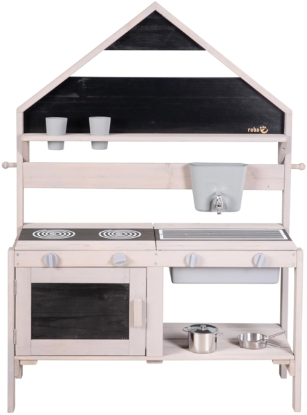 roba Spiel-und Matschküche Outdoor in Hausoptik - inkl. Küchenzubehör - Grau Bild 3