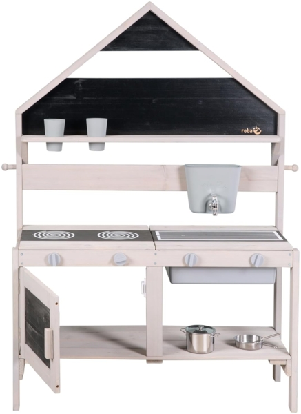 roba Spiel-und Matschküche Outdoor in Hausoptik - inkl. Küchenzubehör - Grau Bild 6