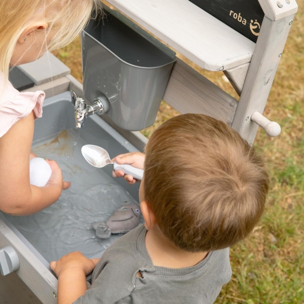 roba Spiel-und Matschküche Outdoor in Hausoptik - inkl. Küchenzubehör - Grau Bild 14