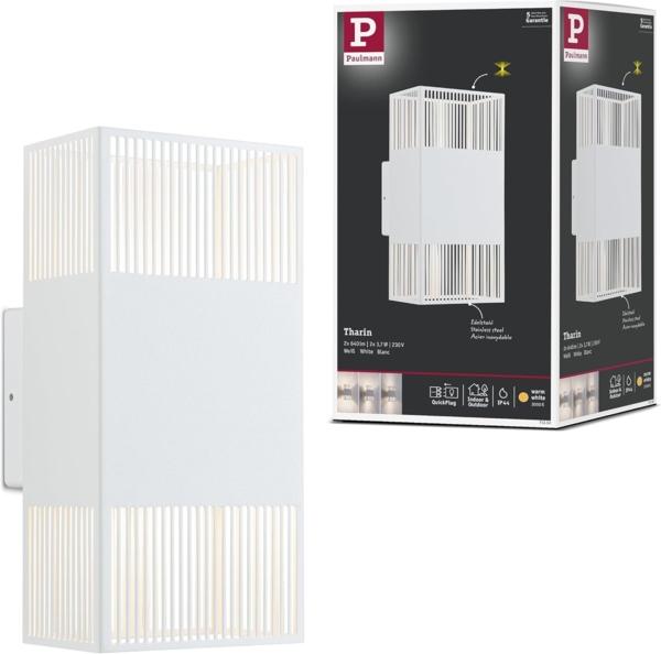 Paulmann 71252 LED Wandleuchte Tharin Weiß 3000K IP44