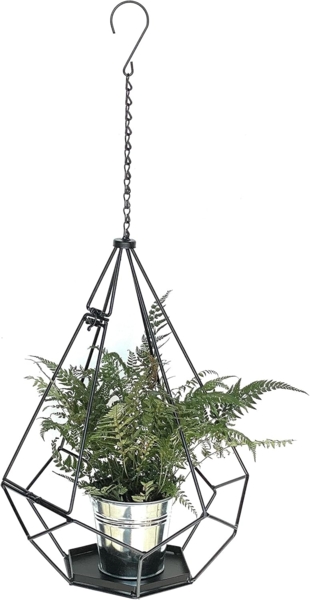 DanDiBo Blumenampel Innen Metall Wand Hängepflanzen 82 cm 96075 L mit Tür 6 Ecken Pflanzenhänger Blumenhänger Topfhänger Blumen Blumentopfhänger Hängetopf