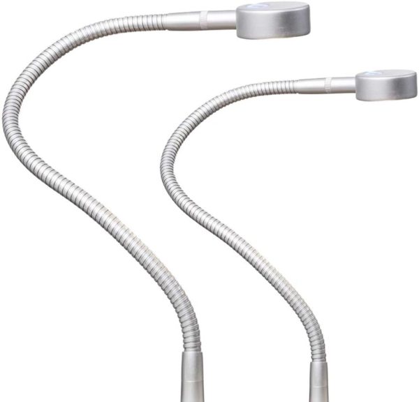 kalb Bettleuchte LED Leseleuchte Bettlampe Flexleuchte chrom silbergrau Touch Schalt, warmweiß