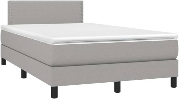 vidaXL Boxspringbett mit Matratze Hellgrau 120x200 cm Stoff, Härtegrad: H2 [3139961]