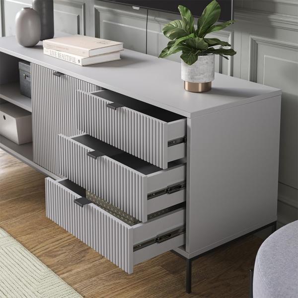 Lowboard Eliza Grau 150 x 60 cm Vicco Bild 5